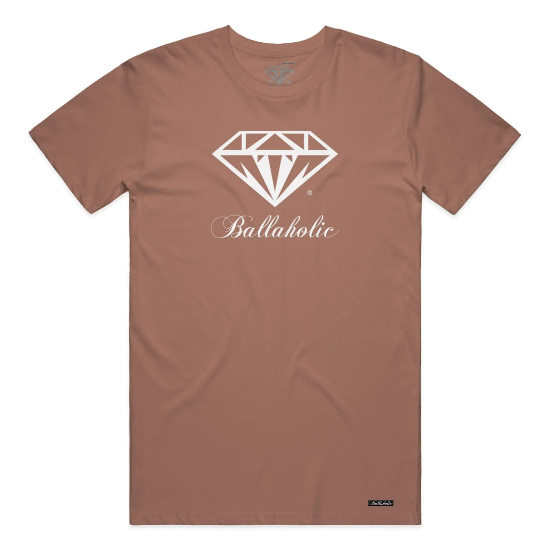 BALLAHOLIC Classic Diamond T-Shirt Clay – Premium Streetwear Tee
